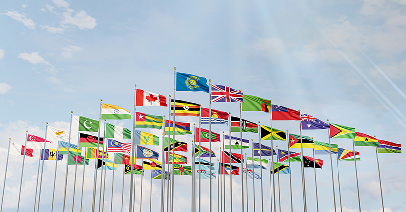 A photograph of the flags of the Commonwealth